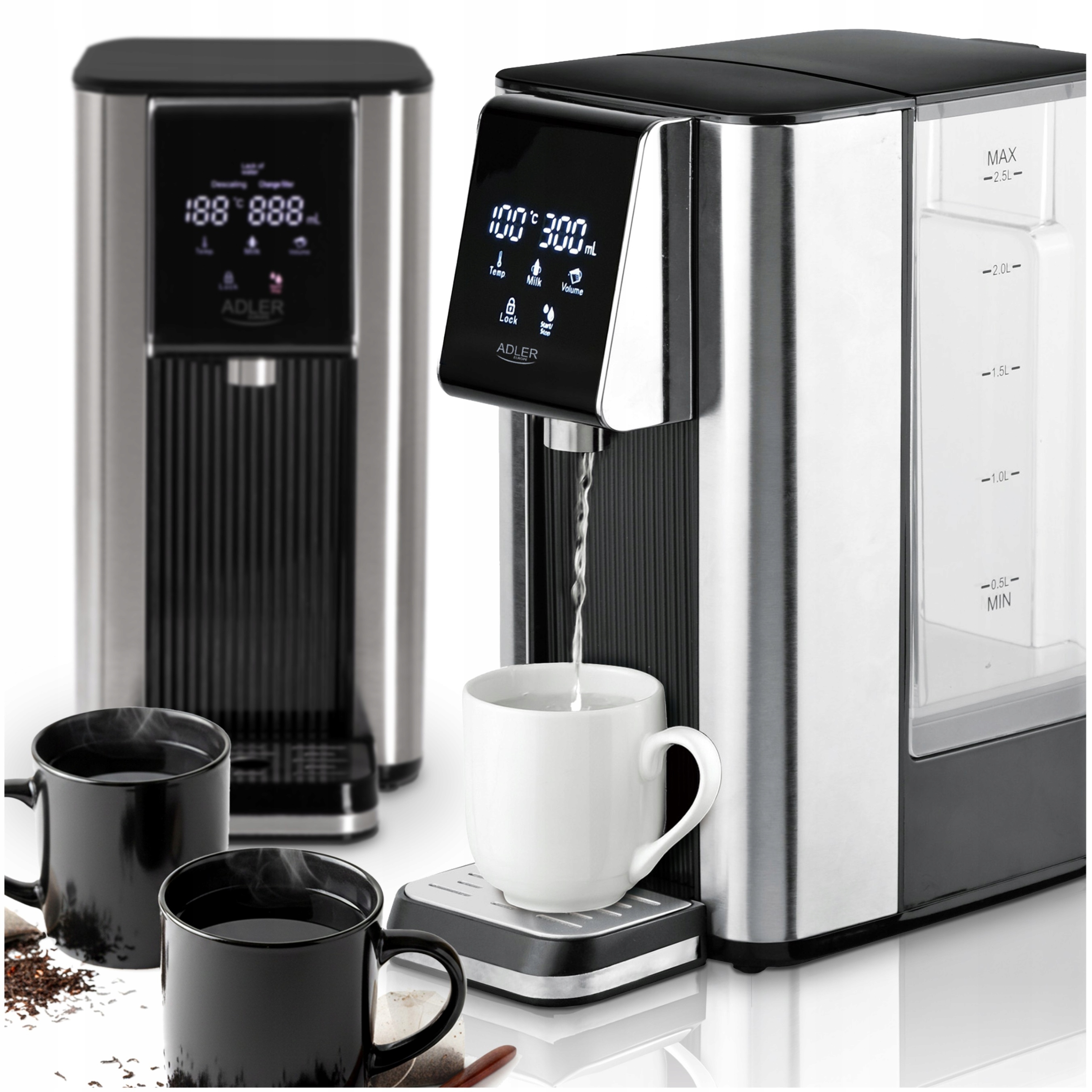 Elektrická varná konvice Regulace teploty 2,5 l Dotykový panel Ohřívač