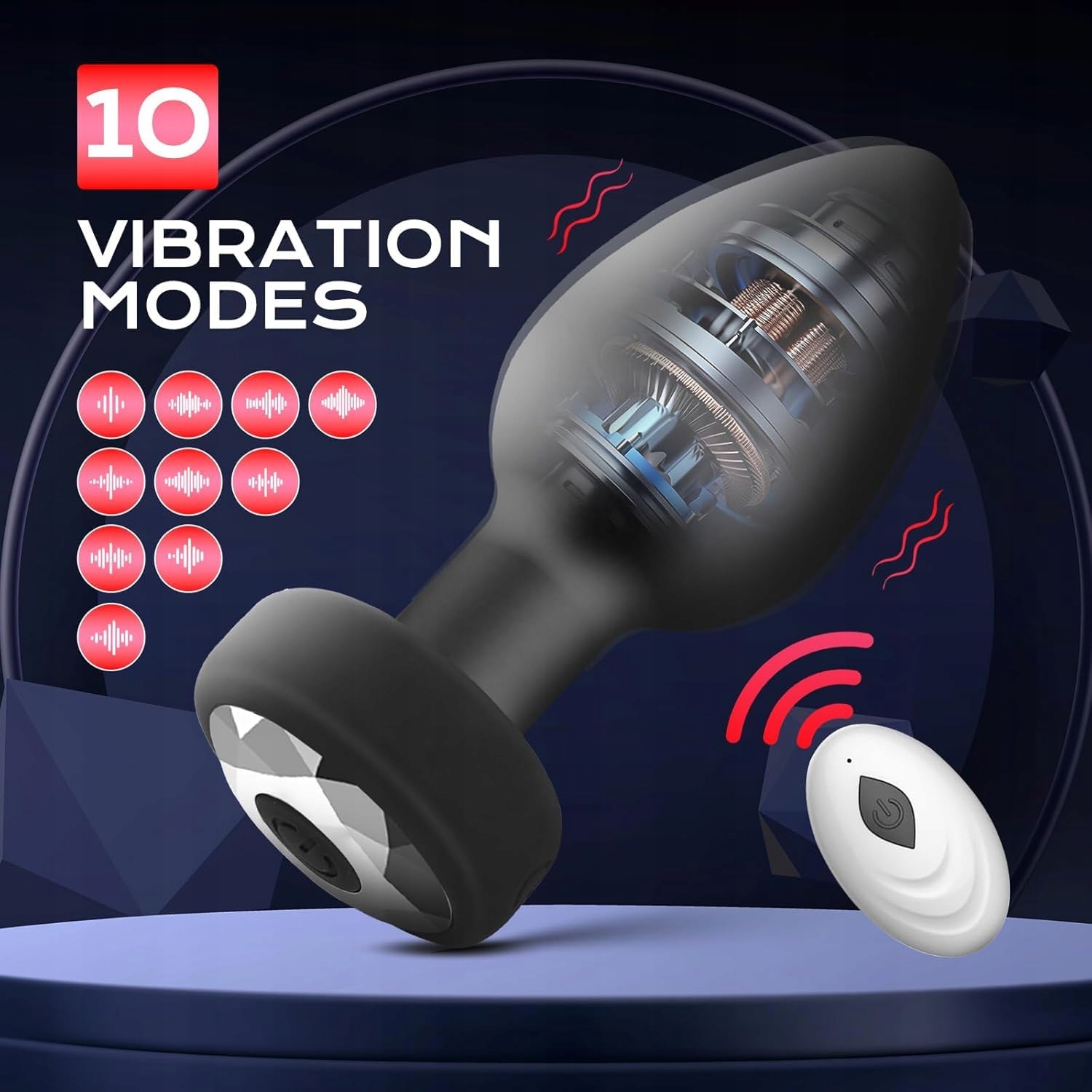 ACLOUDDATE Wibrator Analny Silikonowy Korek Wibracyjny 10 Trybów — miniatura 6