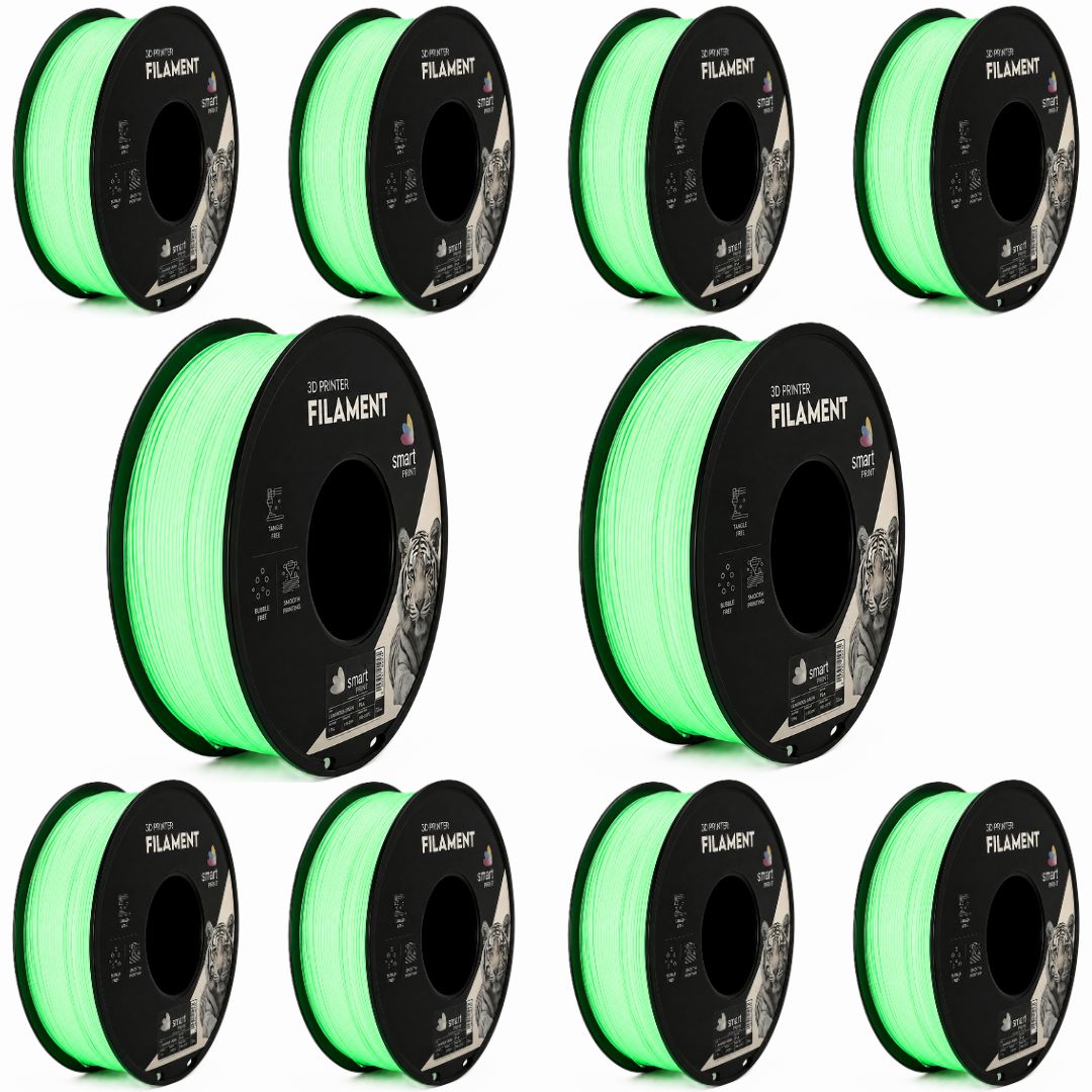 10 x Filament Pla Svietiaci zelený Glow Smart Print 1,75 mm 1000 g 3D tlačiareň