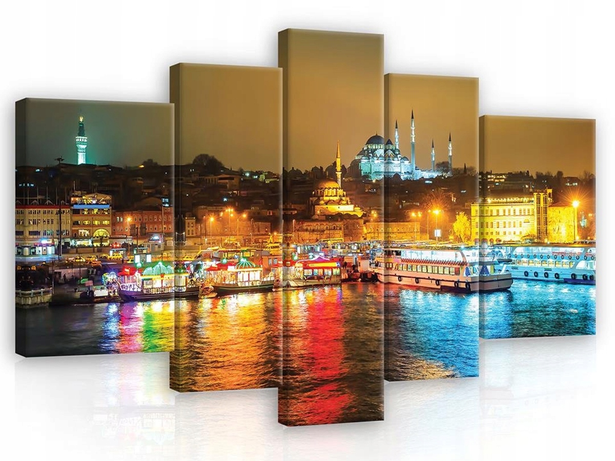 Obraz Na Plátne Canvas 170x100 Istanbul Výhľad Mesto Panoráma Noc Svetlo