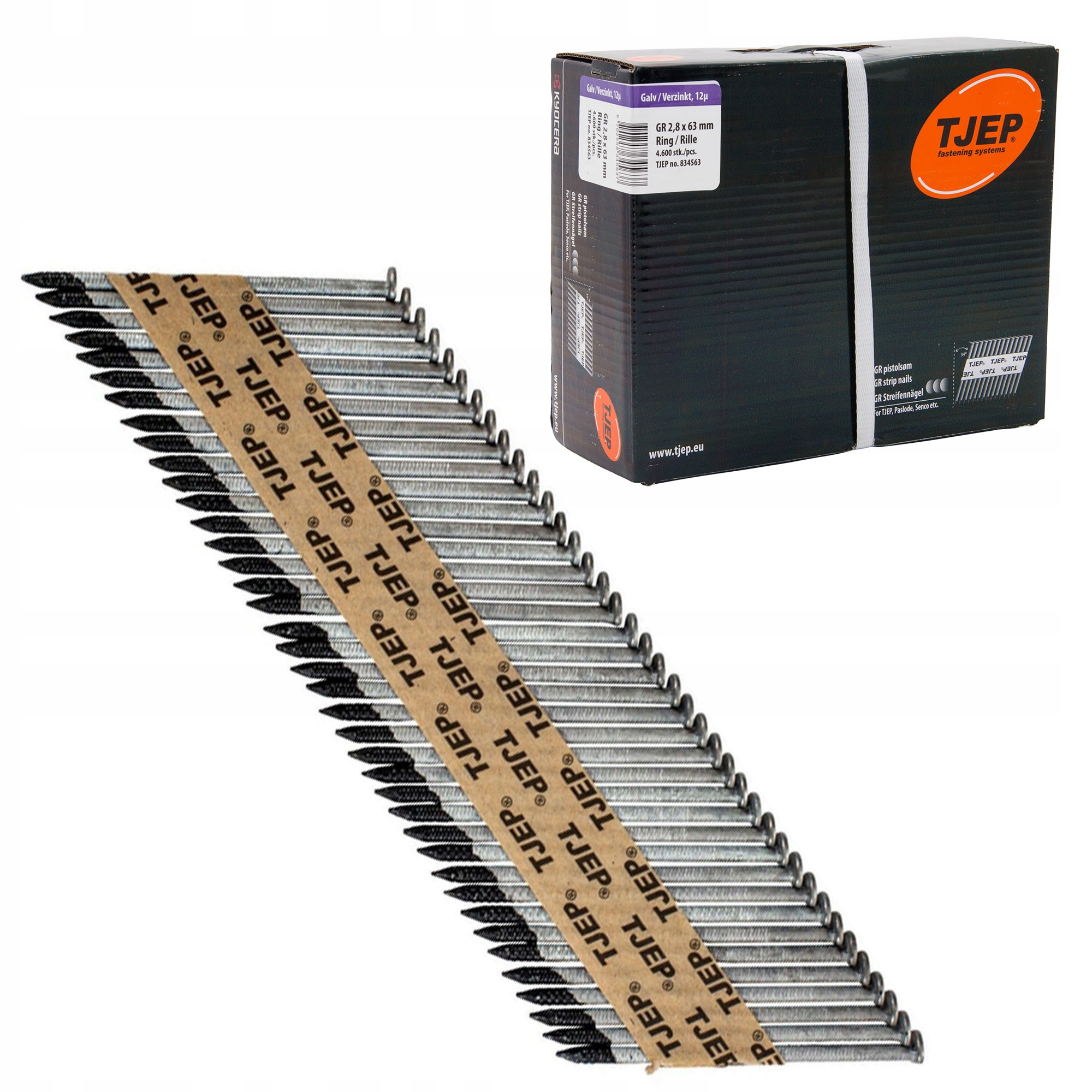 Hřebíky S Papírovým Povrchem Tjep 2,8X63 Pozink Kroužky 4