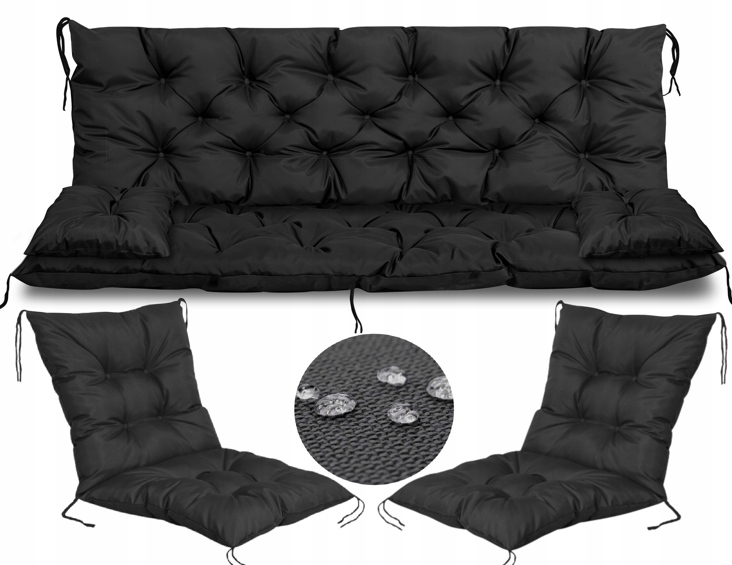 Záhradné vankúše na lavičku 180x60x50 cm 2 vankúše na stoličku 50x50x50 cm