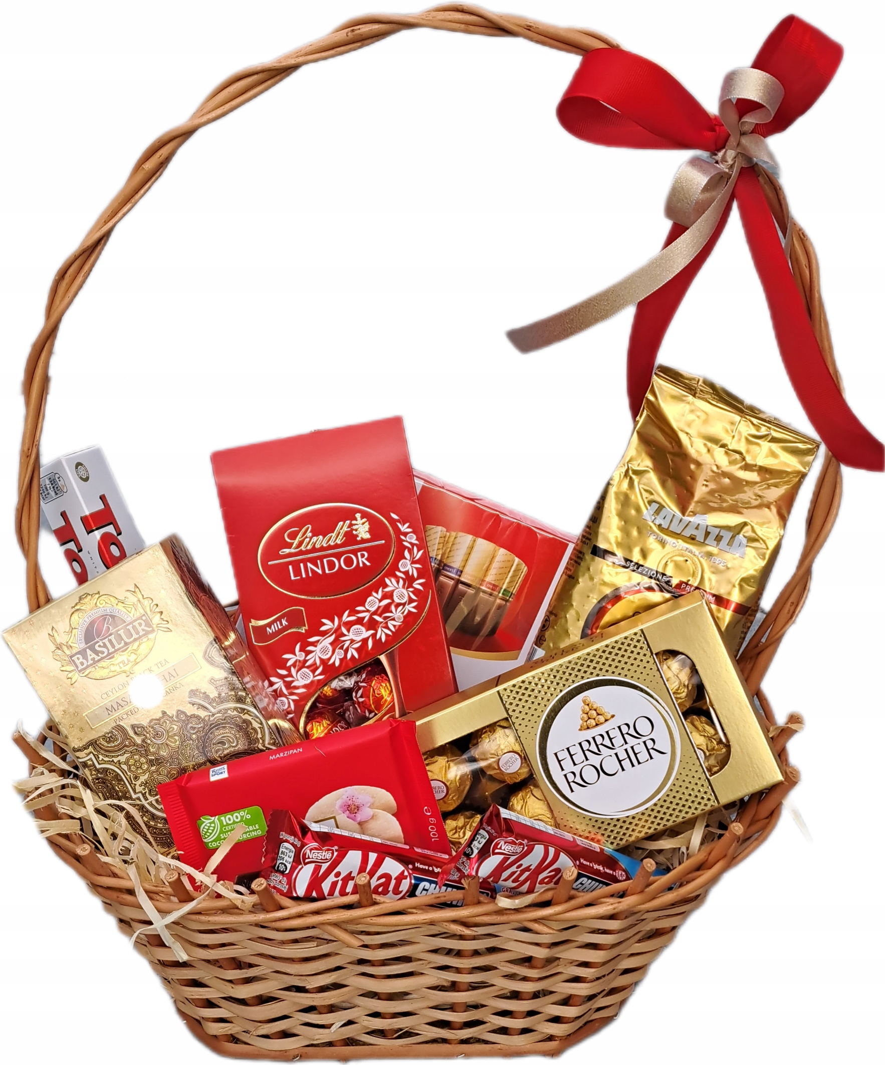 Levně Dárkový koš sladkostí dárkový košík káva čaj