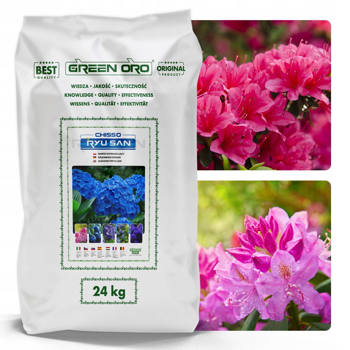 Okysľujúce hnojivo pre čučoriedky a hortenzie rododendronov azalky Magnolii 24 kg
