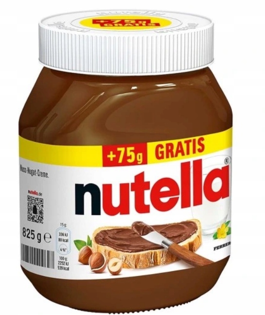 Nutella 825 gram krem czekoladowo orzechowy 01.12.2026 z Niemiec 5 sztuk