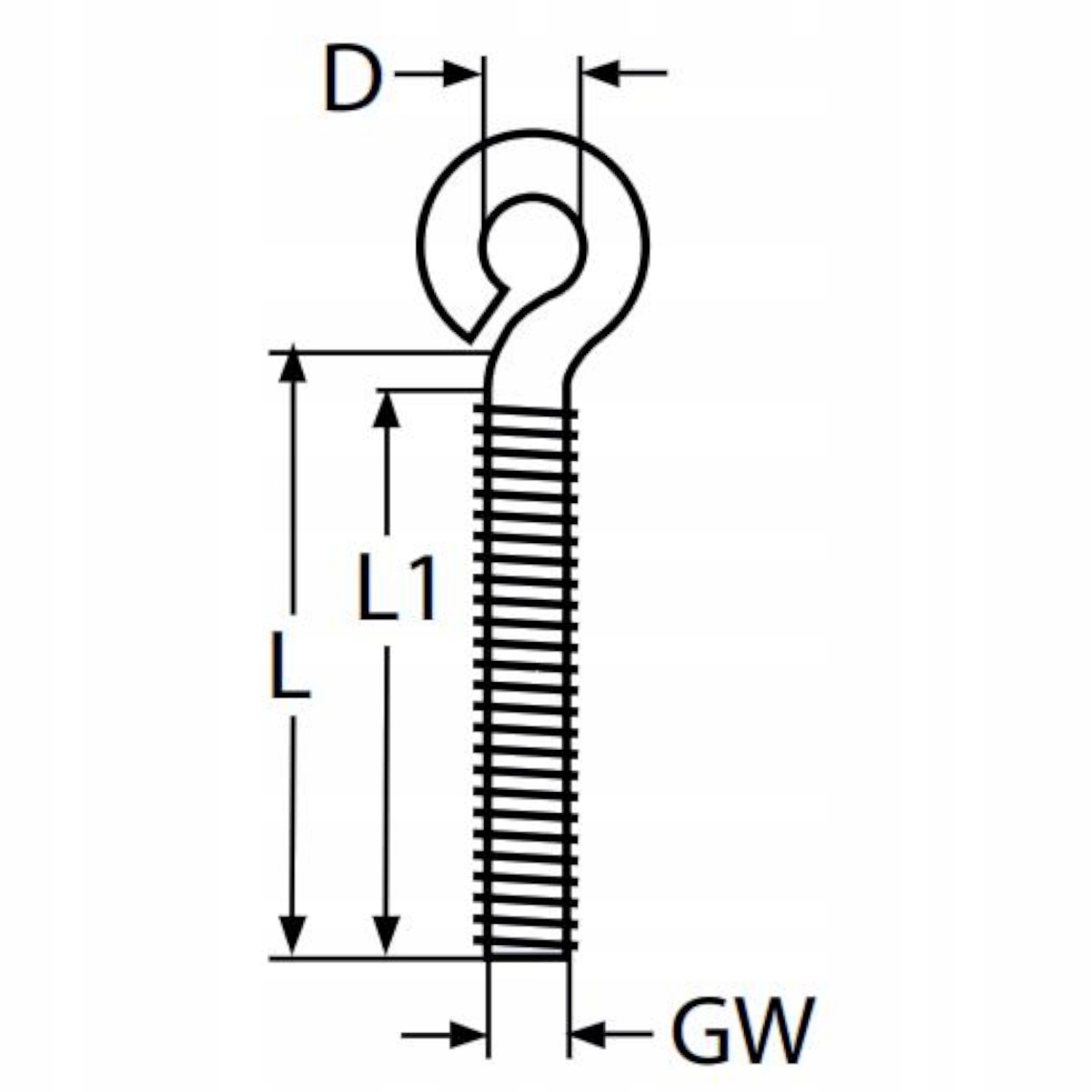 ŚRUBA OCZKOWA M6X40 NIERDZEWNA UCHO Z GWINTEM HAK Model A8473 206 040