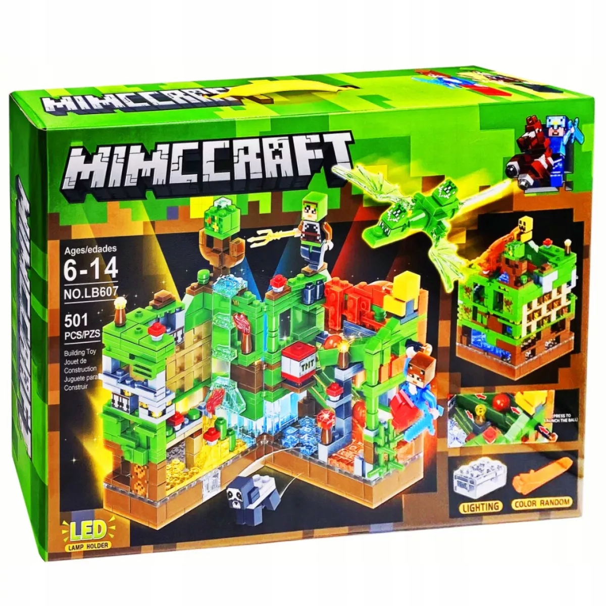 FORTECA KLOCKI Minecraft Atak na BAZĘ LED 501 SZT