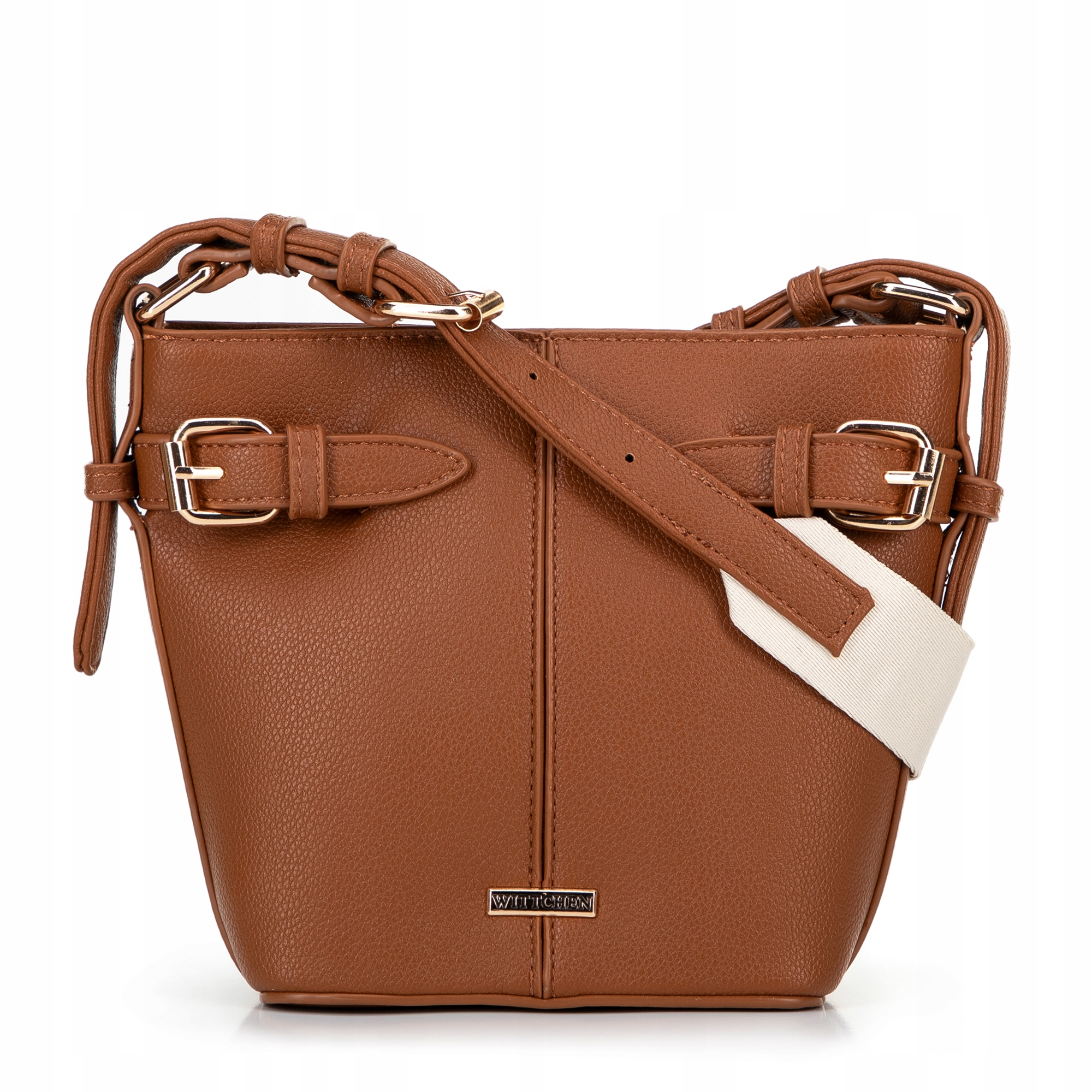 Taška s ozdobnými pásky Wittchen 100-4Y-210-5 hnědá, ekokůže