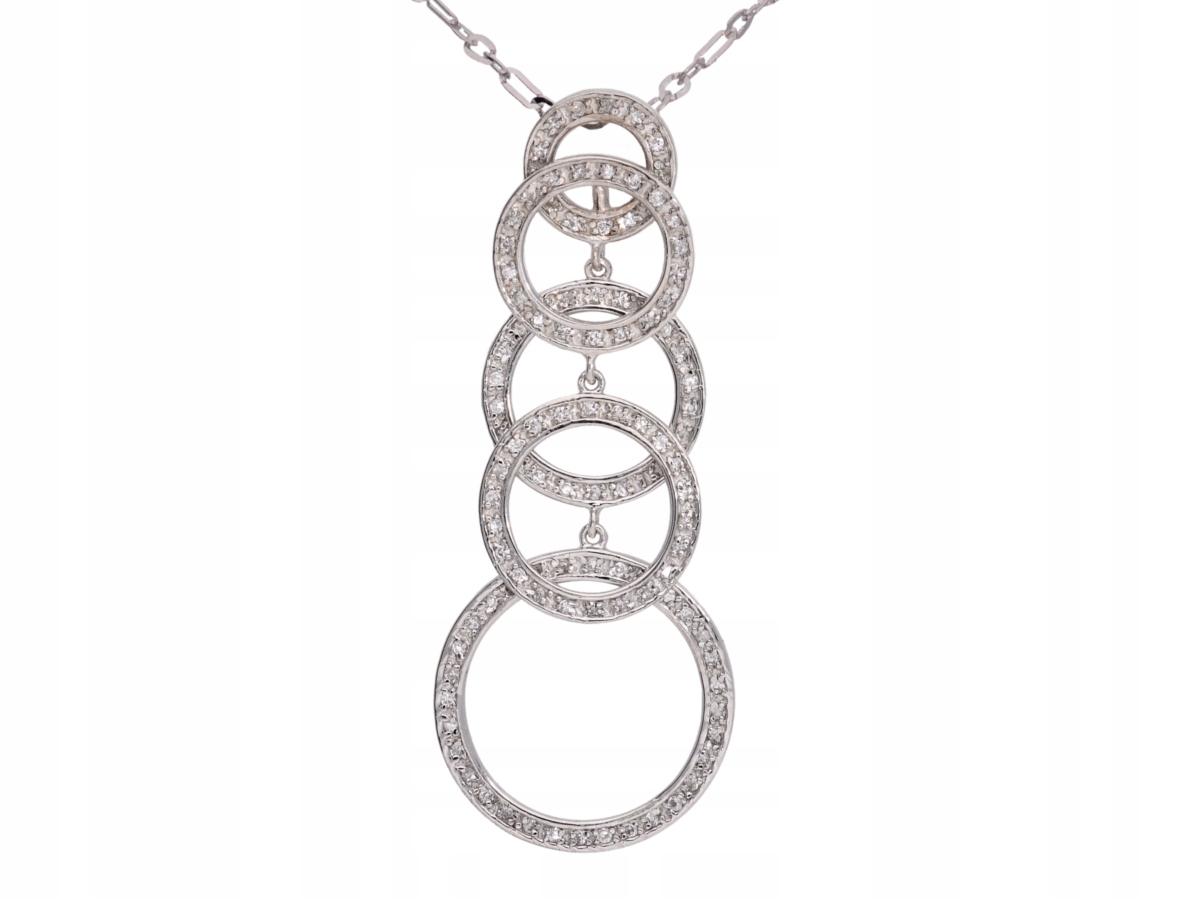 

Naszyjnik wisiorek srebro 925 koła białe cyrkonie