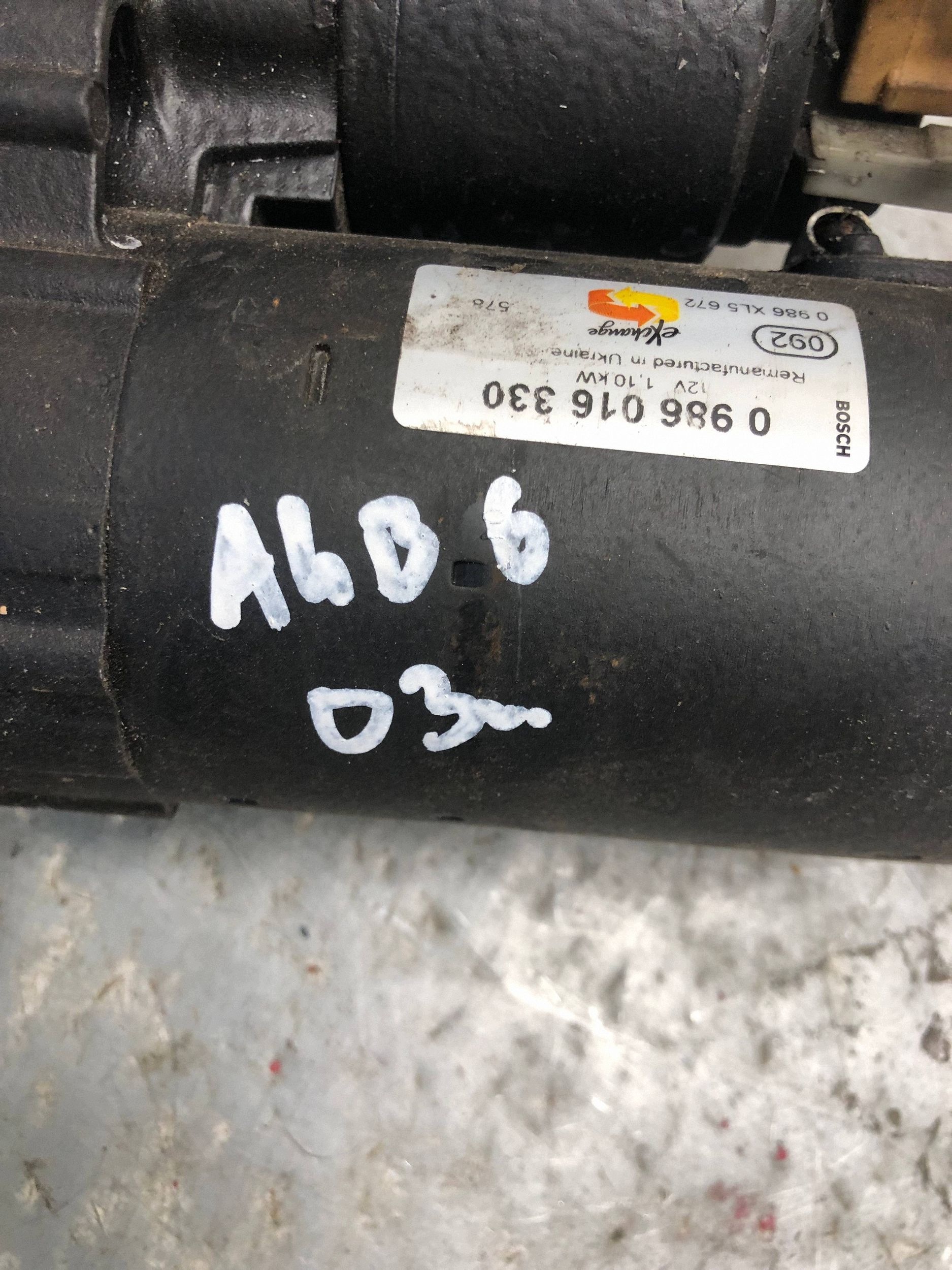 starter AUDI A4 B6 0986016330