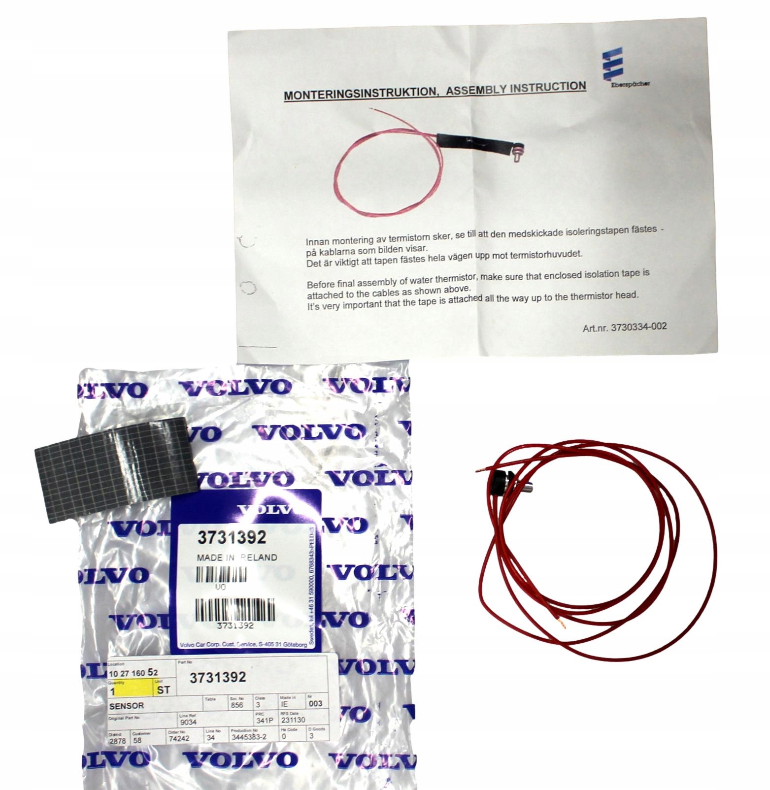 Volvo S40 V40 S60 S80 V70 XC90 senzor vnitřní teploty webasto Oe