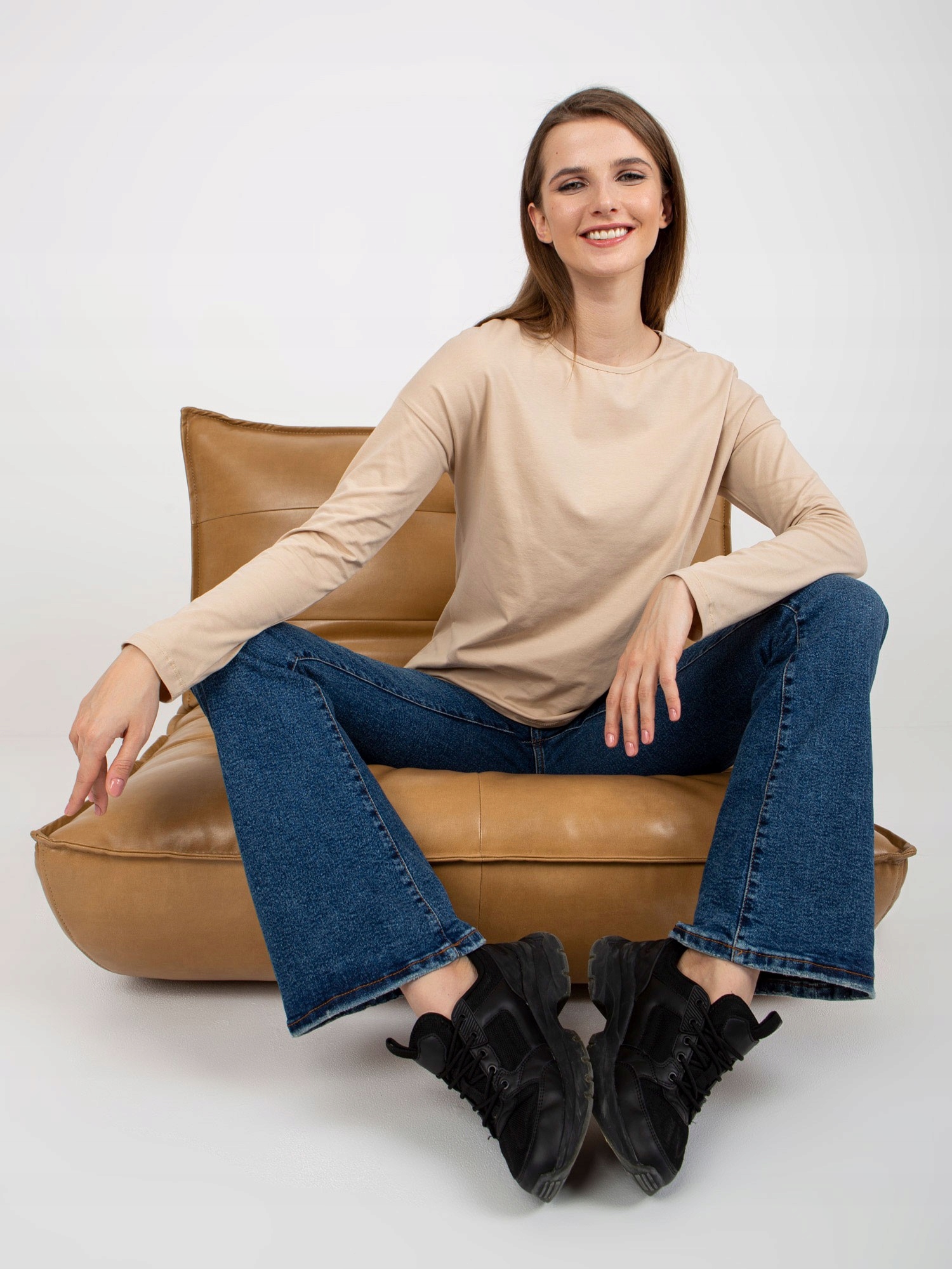 Wygodna BLUZKA DAMSKA BAWEŁNIANA longsleeve - XL Marka Basic Feel Good