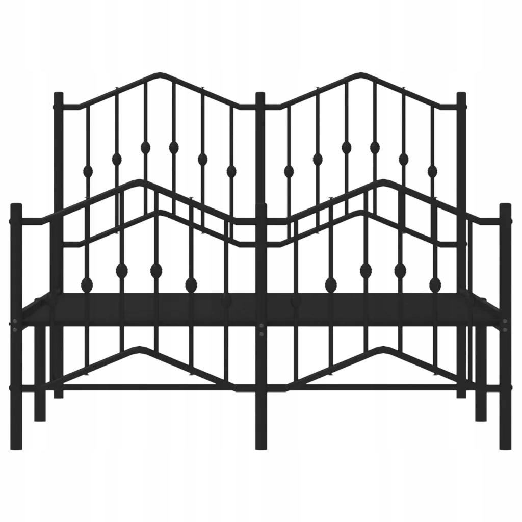 Metalowa rama łóżka z wezgłowiem i zanóżkiem Regulacja bez regulacji