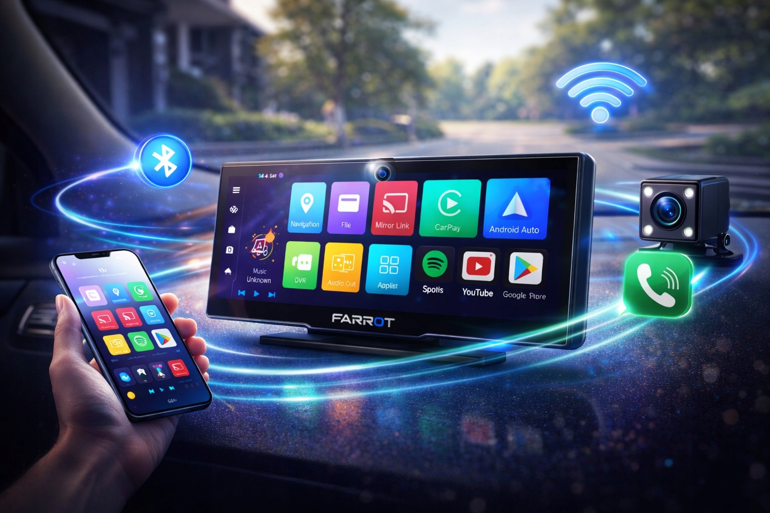 Ekran samochodowy Nawigacja 10.26" CarPlay Android Auto kamera przód tył