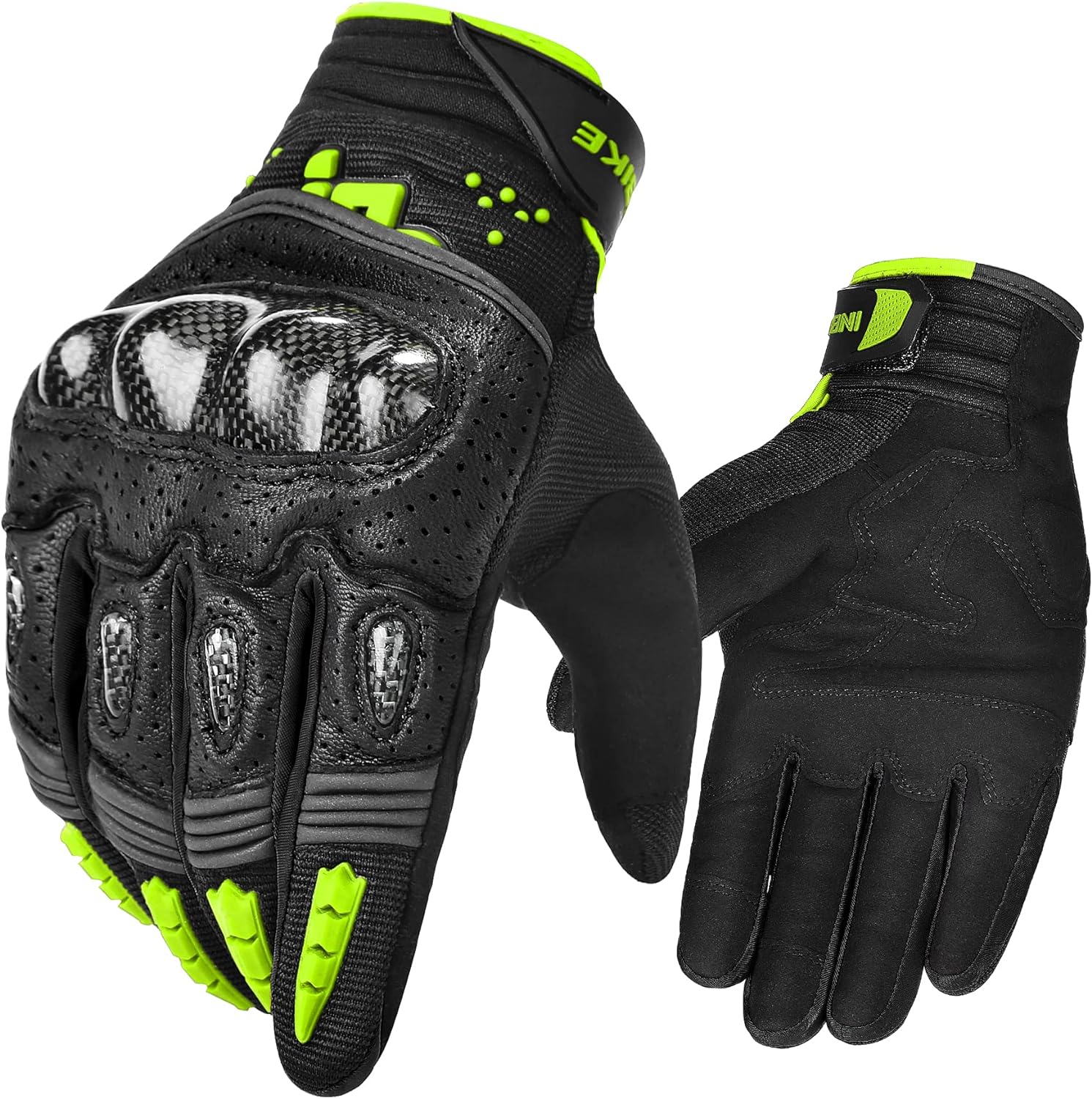 Inbike Rękawice Motocyklowe Rozmiar L Czarno Zielone