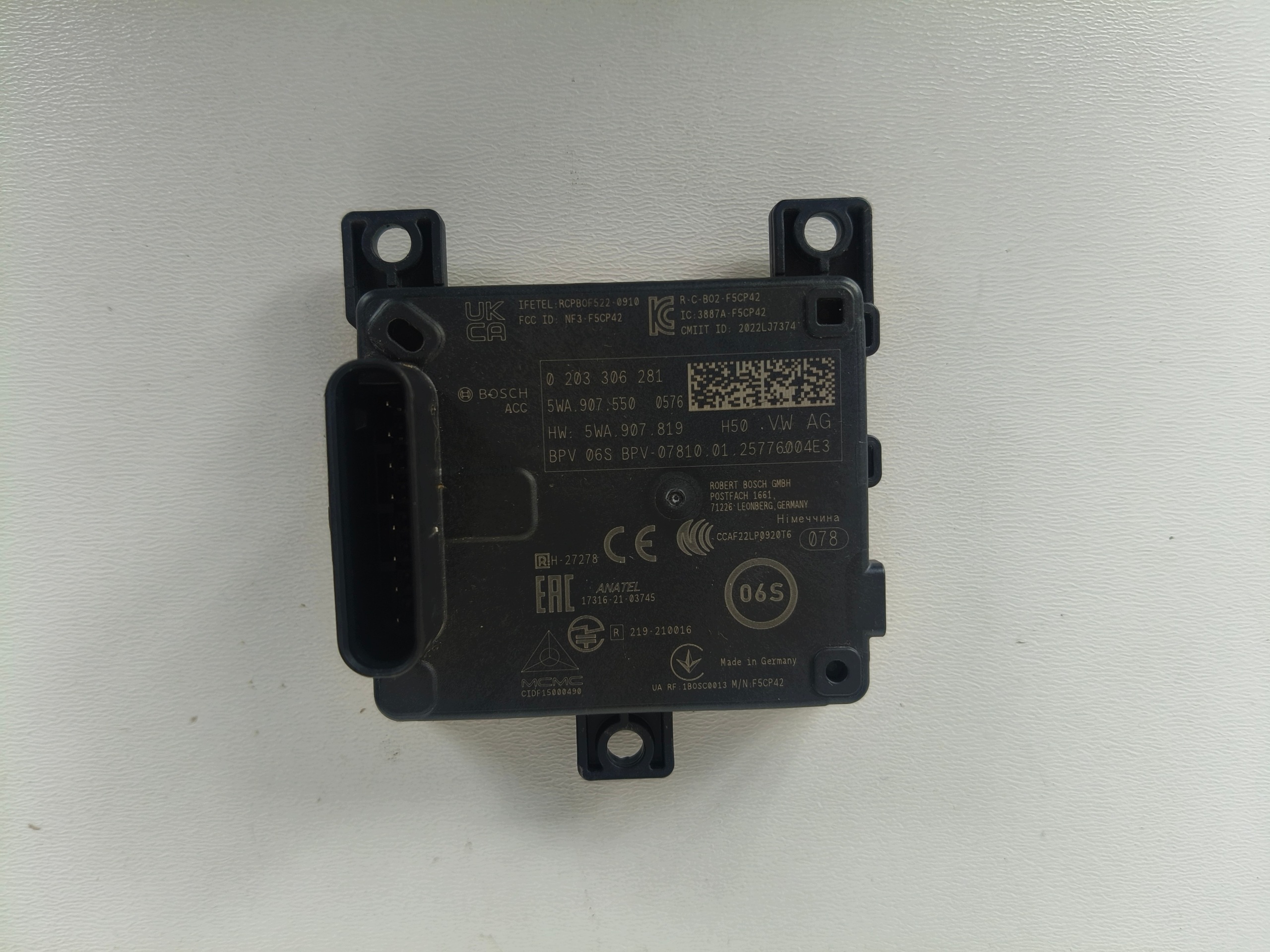 RADAR DISTRONIC ACC SENSOR VW SKODA 5WA907550