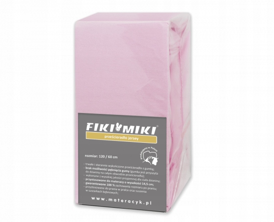 

Fiki Miki Prześcieradło bawełniane 120x60 różowe