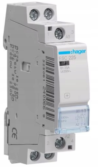Stycznik modułowy Hager ESC225 25A 230V