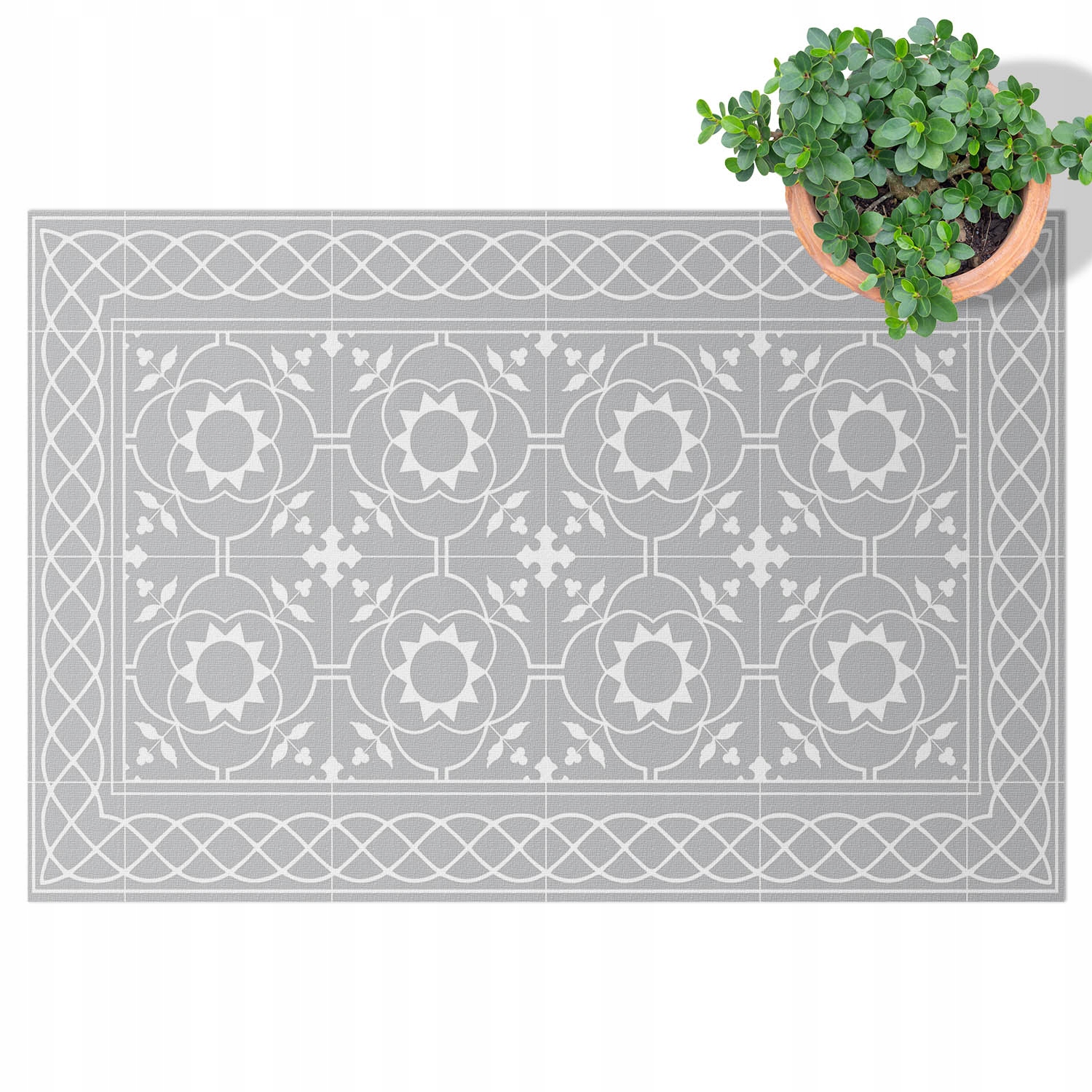 Terasový Koberec Pvc Outdoor na balkon Zahrada Patio Symetrický vzor 80x120