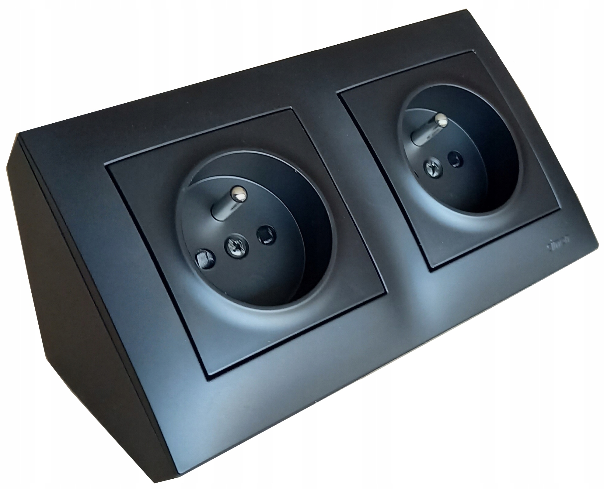 SIMON 54 GNIAZDO MEBLOWE NAROŻNE CZARNY MAT GNIAZDO BLATOWE SKOŚNE