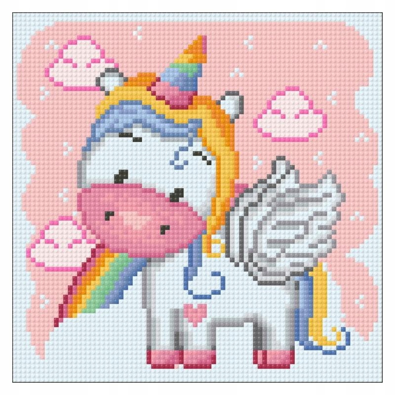 Diamond painting mozaika 5d diamantová výšivka pro děti 20x20cm jednorožec