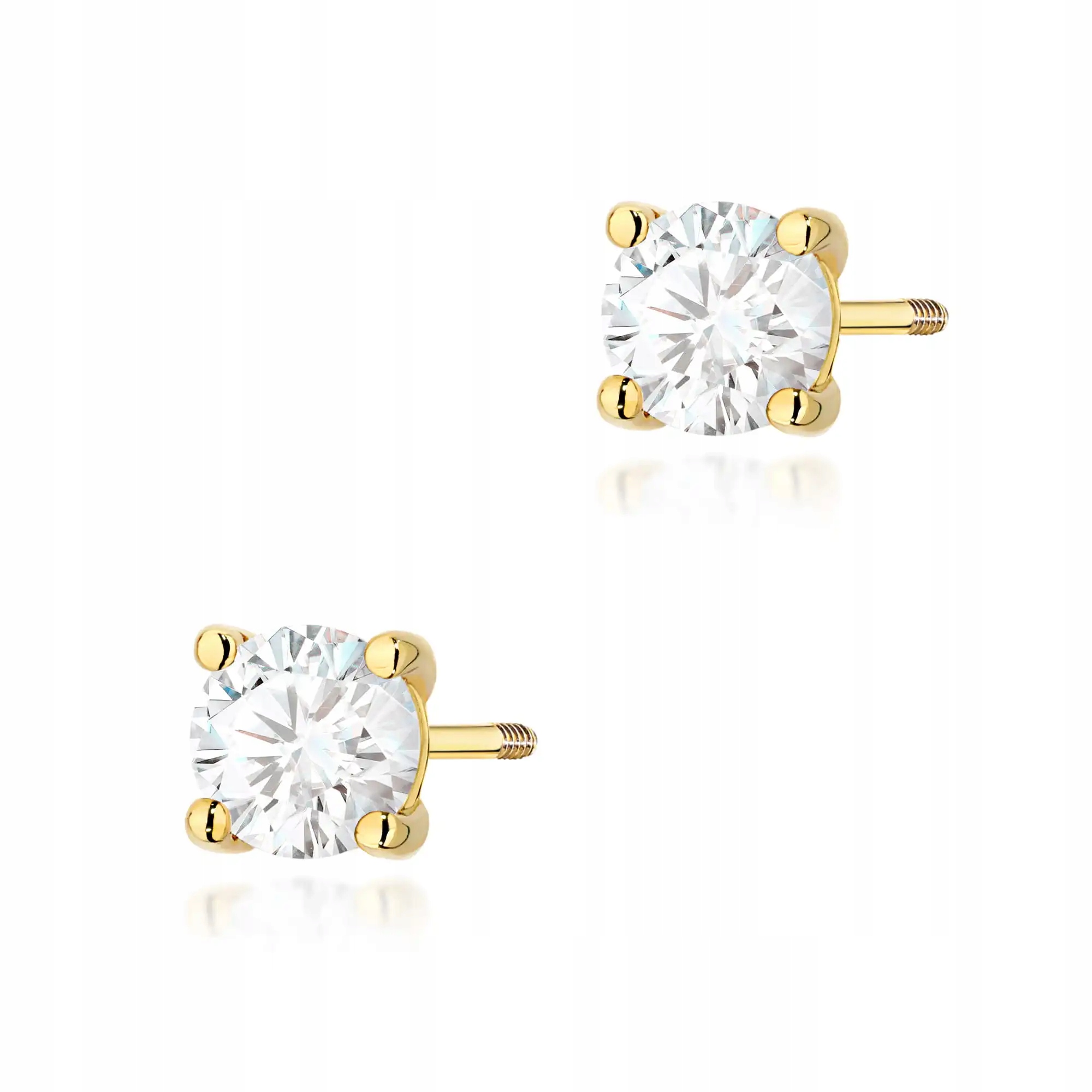 Náušnice zlaté dámské 585 s laboratorním diamantem 0.70ct, efektní pro ni