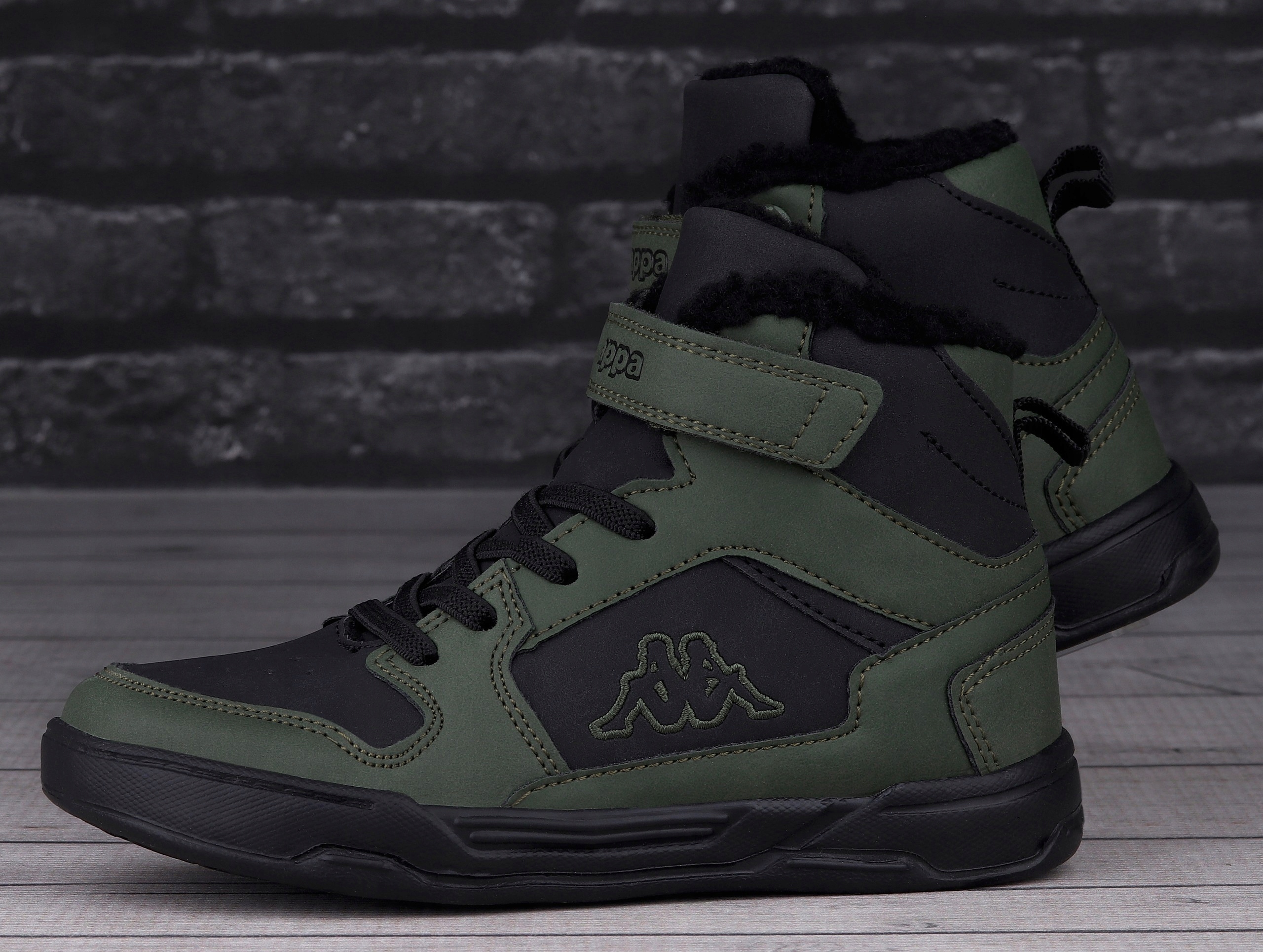 Buty zimowe dziecięce Kappa LINEUP FUR K Army/Black Ocieplane Futerko EAN (GTIN) 5905741699467
