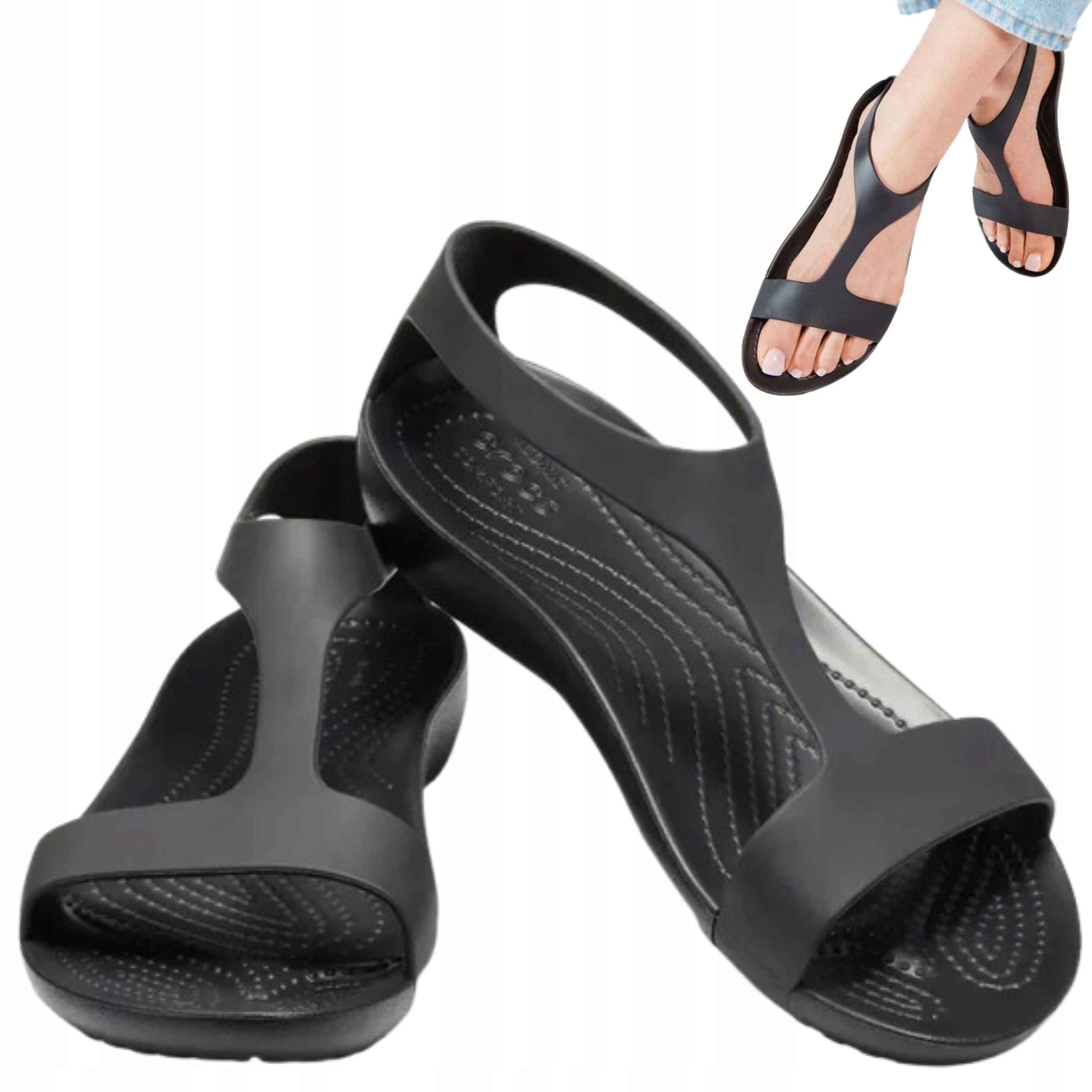 Crocs Serena Dámské Nazouváky Černé Pohodlné Lehké Sandály Boty vel. 41,5