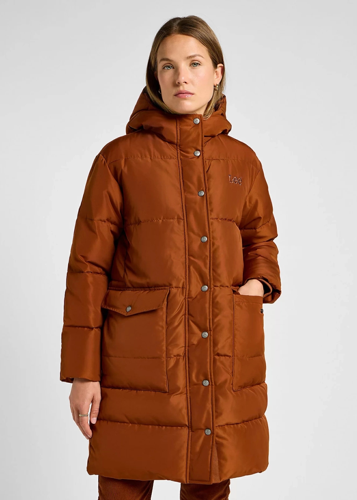 Dámská péřová bunda Lee Long Puffer Jacket Clove 112355178 S