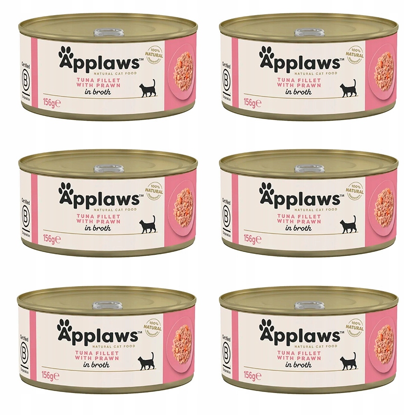 Levně Applaws Mokré krmivo Mokré krmivo pro kočky kočky s tuňákem a krevetami 156 g