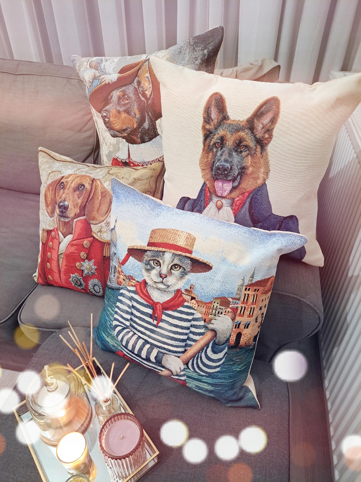 POSZEWKA OZDOBNA GOBELIN 45x45 cm PIES MUSZKIETER Kod producenta 868