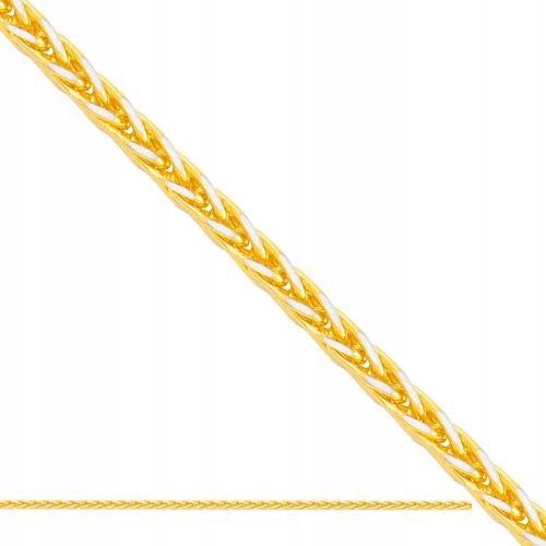 Elegantní řetízek ze zlata 585, výplet s liščím ocasem, 50 cm, 3,10 g, jako dárek 14k
