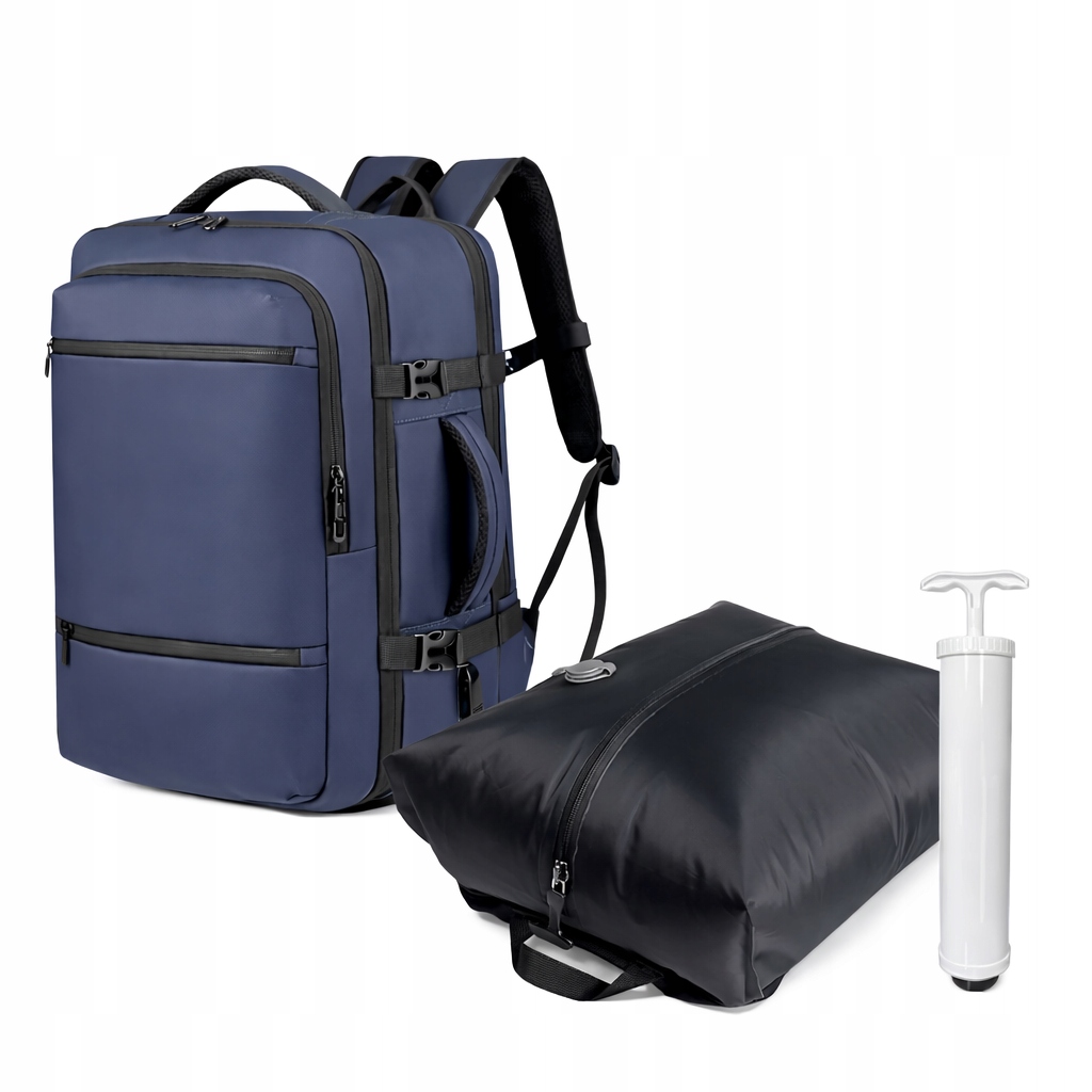 Plecak Bagaż Podręczny Kompresyjny Próżniowy Samolot 45x30x25+8 Powiększany