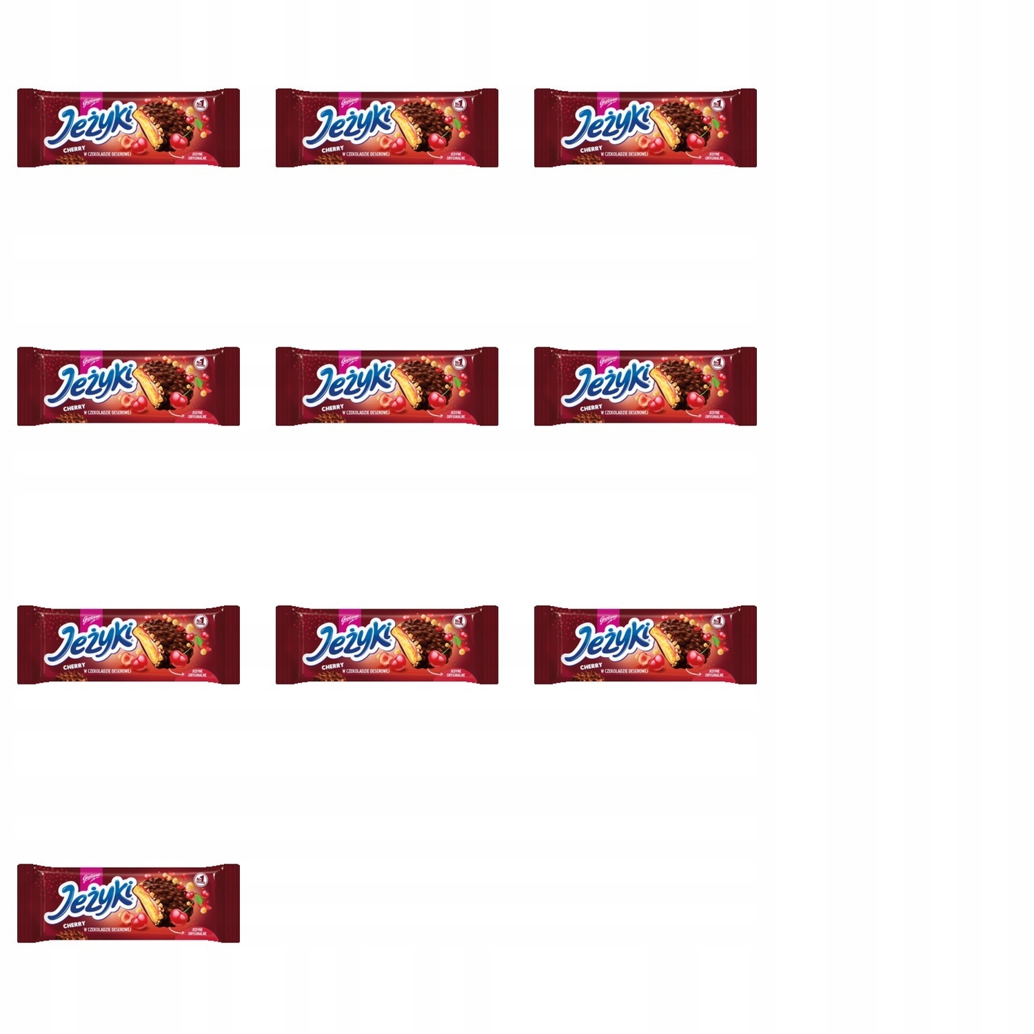 Levně 10 x 140 g Ježky cherry sušenky v dezertní čokoládě Půlka Kartonu