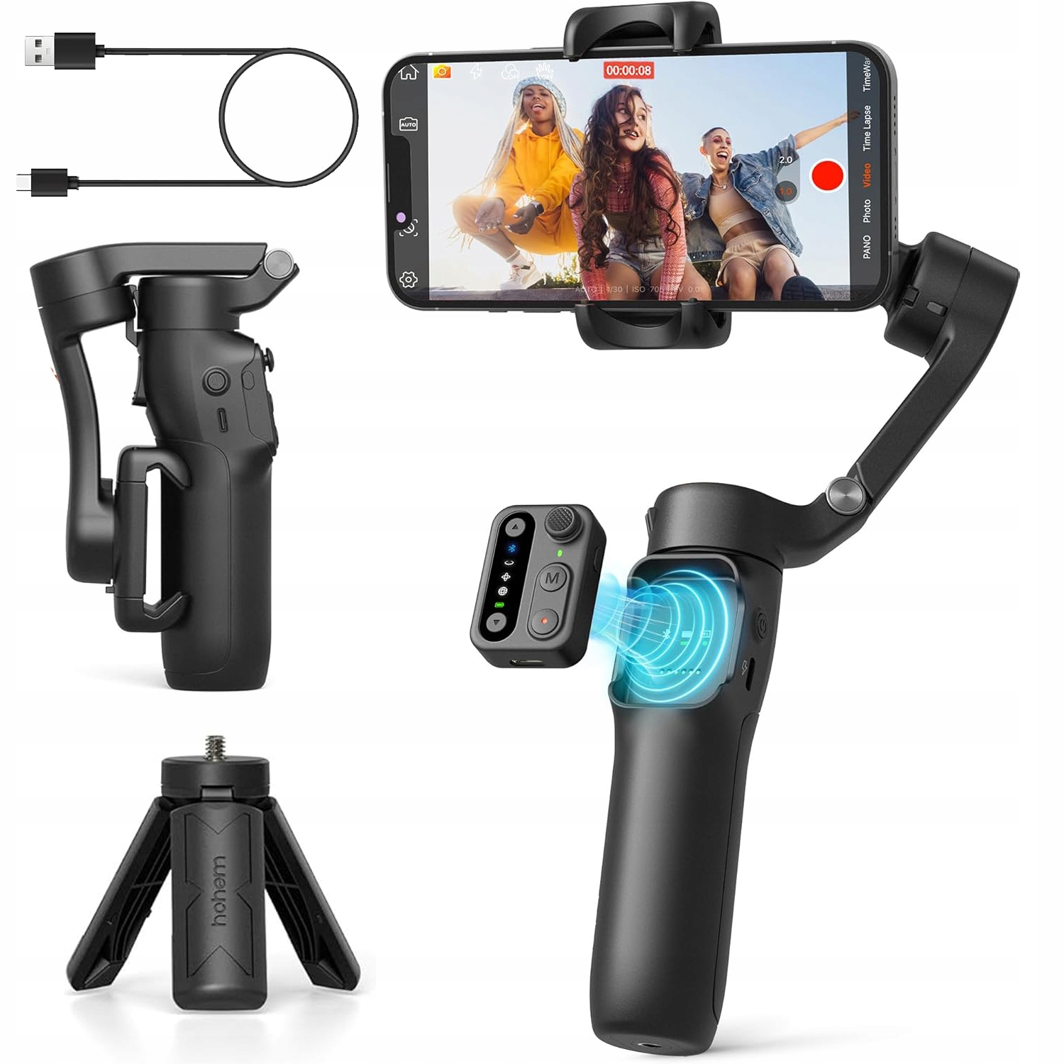 Stabilizator Mobilny Gimbal Do Zdjęć Z Ręki Kijek Do Selfie Bluetooth