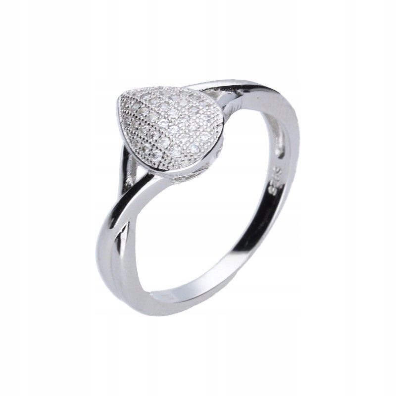 Ženský stříbrný prstýnek 925 slza se zirkony jako dárek pro maminku r18