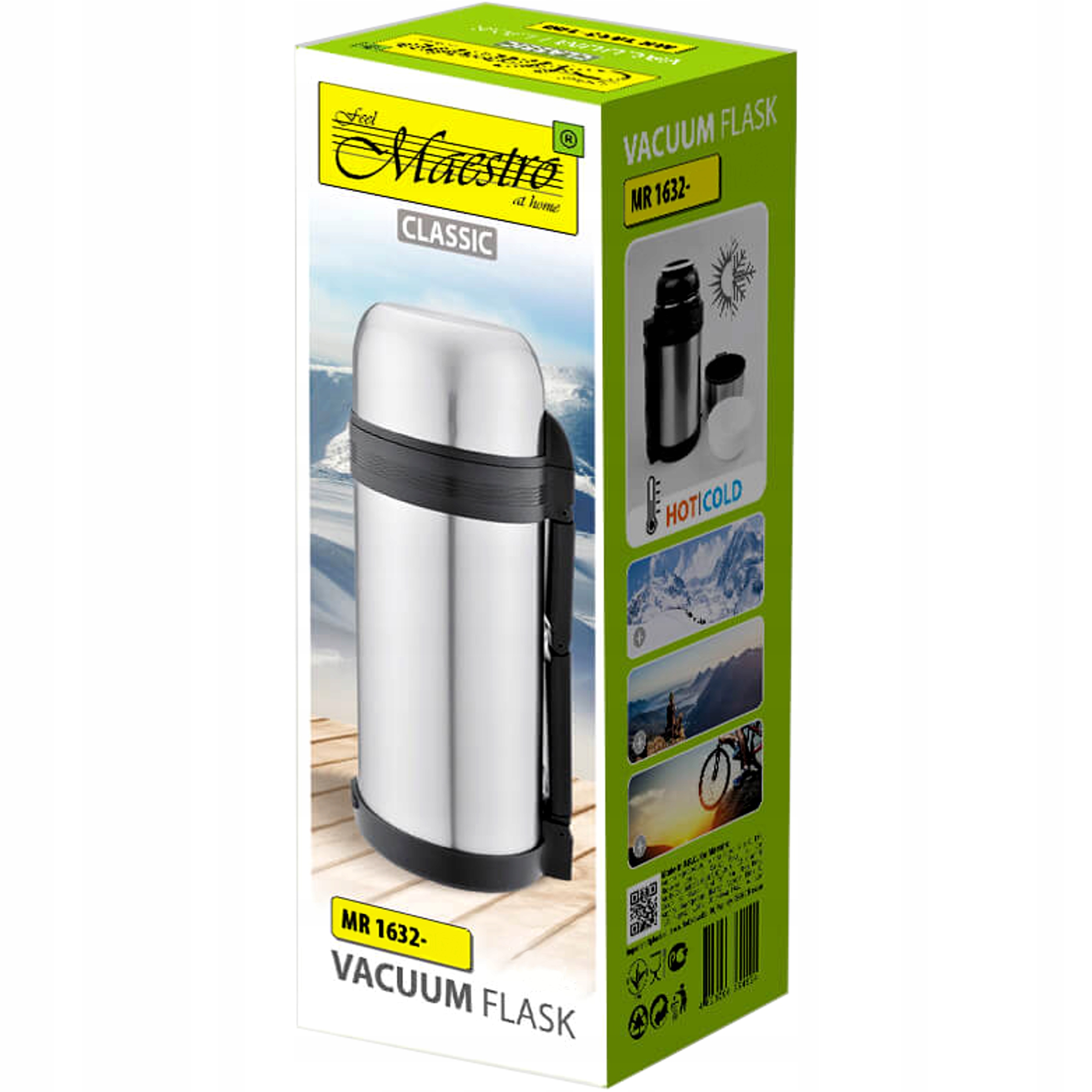 TERMOS PRÓŻNIOWY TURYSTYCZNY NA KAWĘ HERBATĘ WODĘ 1,5 L CIEPŁE ZIME NAPOJE Model MR1632-150