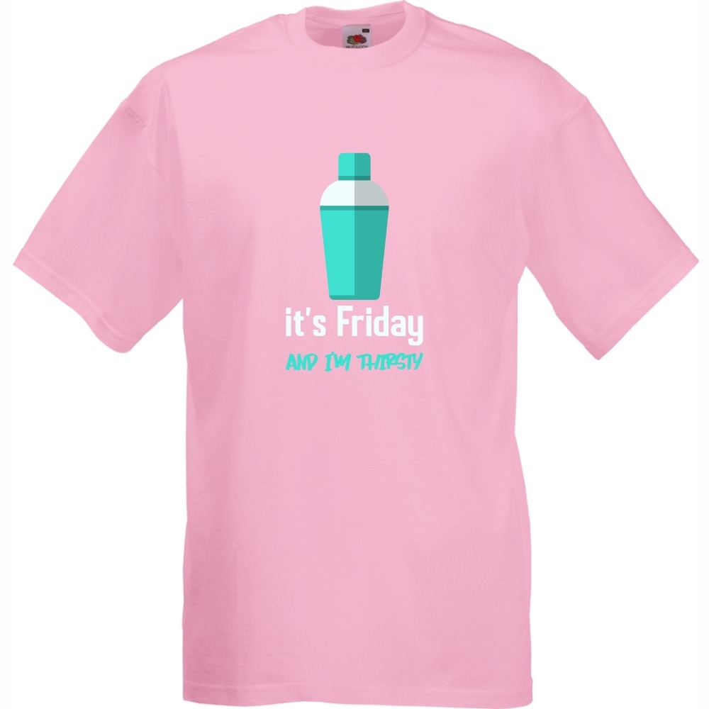 

Koszulka its friday and im thirsty XXL różowa