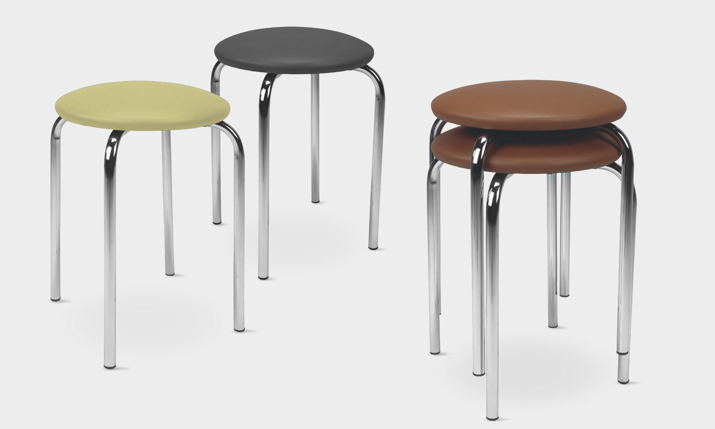 Taboret do kuchni POLSKI tapicerowany CHICO chrom C11 czarny Nowy Styl Marka Nowy Styl