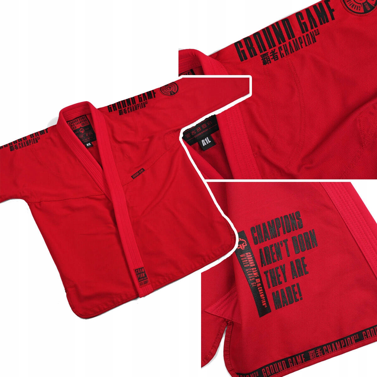 Kimono Gi do Bjj Grappling męskie Ground Game Czerwony r. A2
