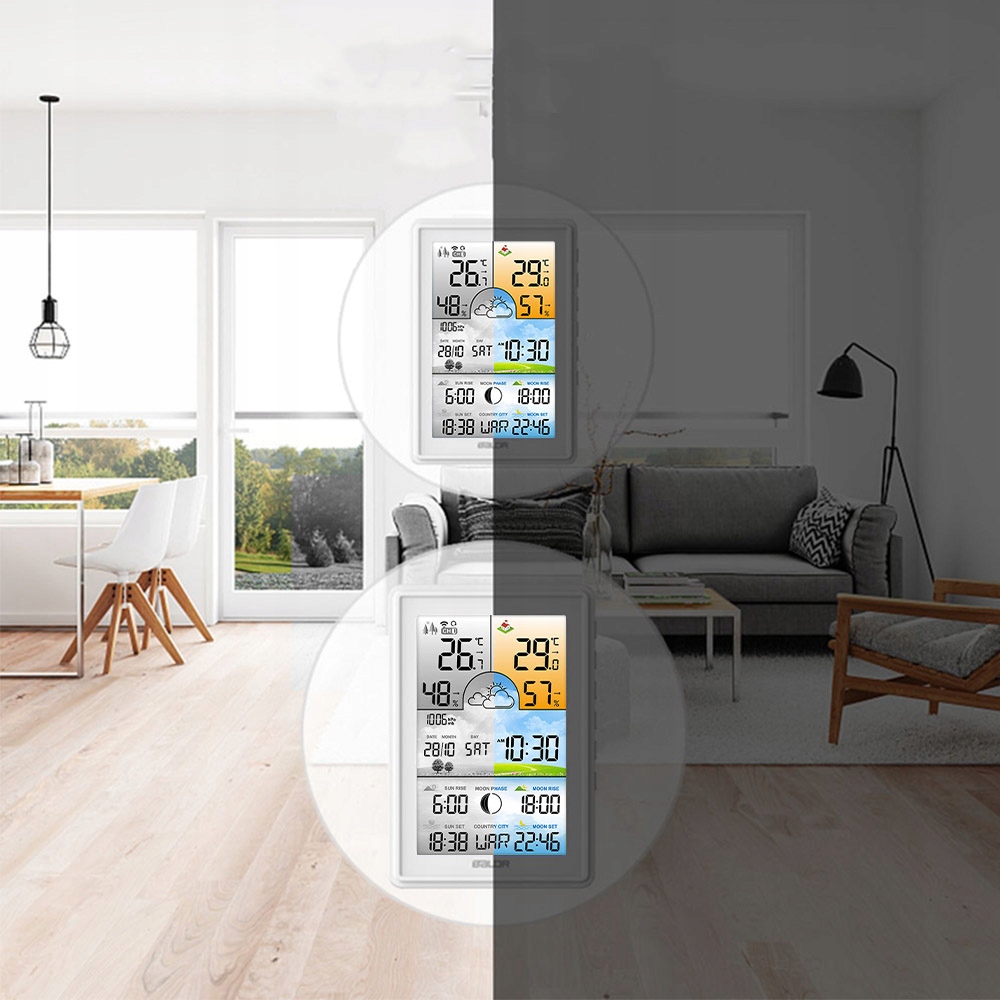 BEZPRZEWODOWA STACJA POGODOWA HIGROMETR TERMOMETR ZEWNĘTRZNY CZUJNIK POGODY Model B0360