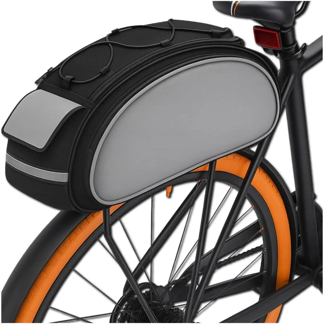 SAKWA ROWEROWA TORBA TURYSTYCZNA DUŻA NA BAGAŻNIK KUFER NA RAMIĘ DO ROWERU Kolor czarny
