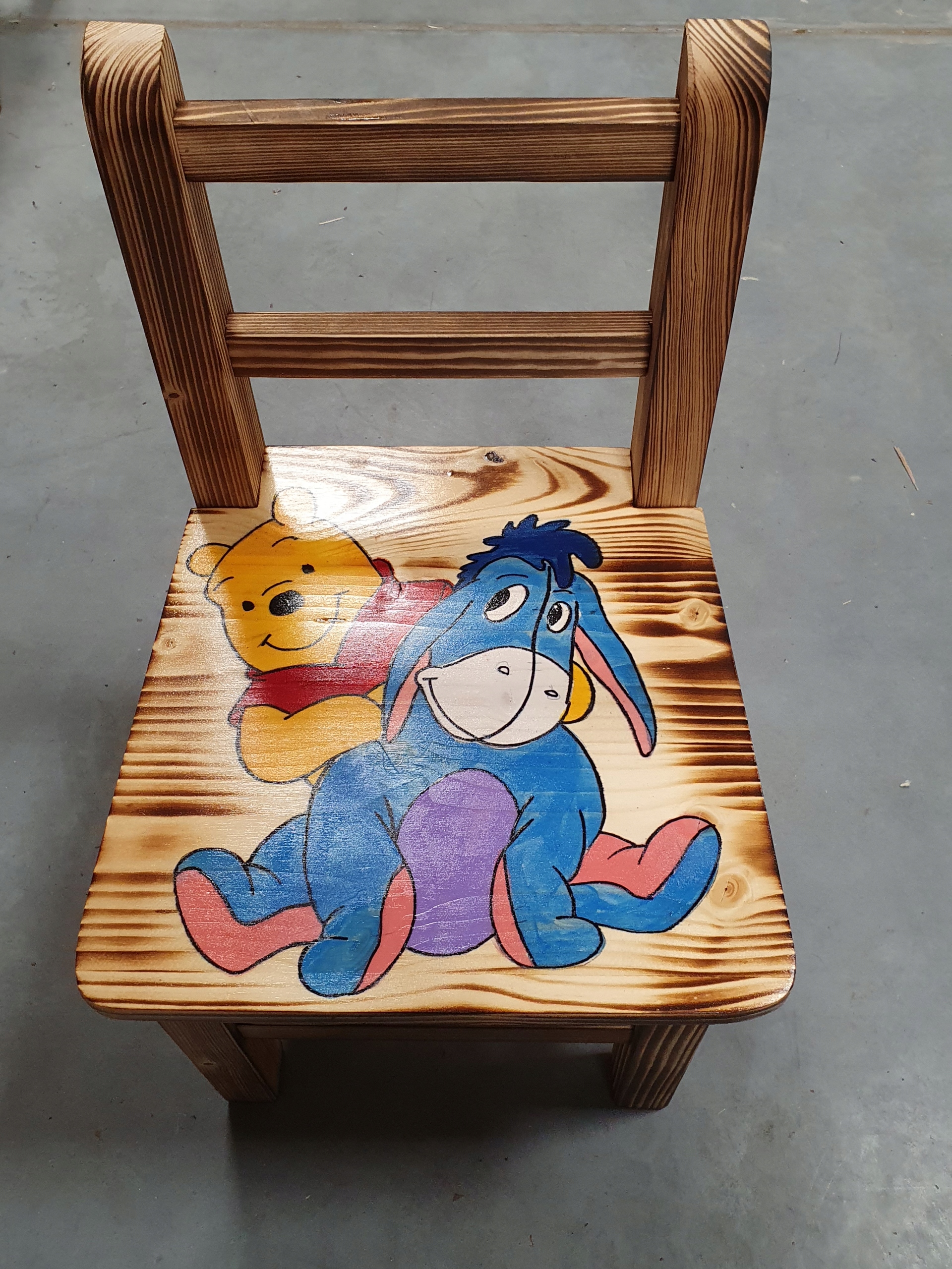 Drewniane krzesełko dziecięce -NOWOŚĆ Wysokość siedziska 24 cm