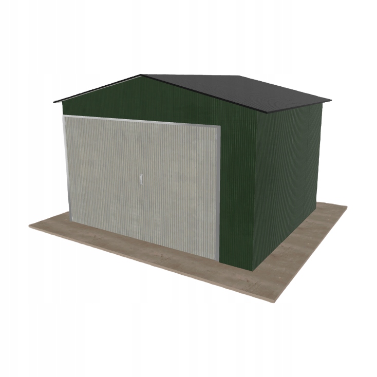 Plechová garáž 3.5 x 3 m jednopolohová, dvouspádová, zelená