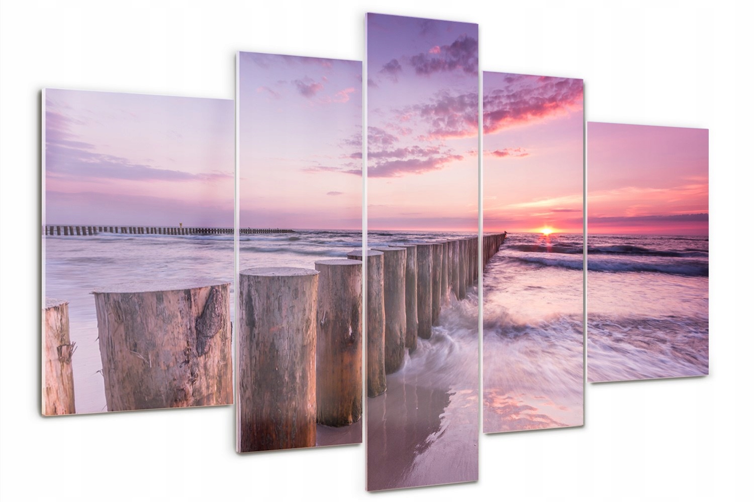 Obraz plexi triptych fotografie Dřevěný vlnolam