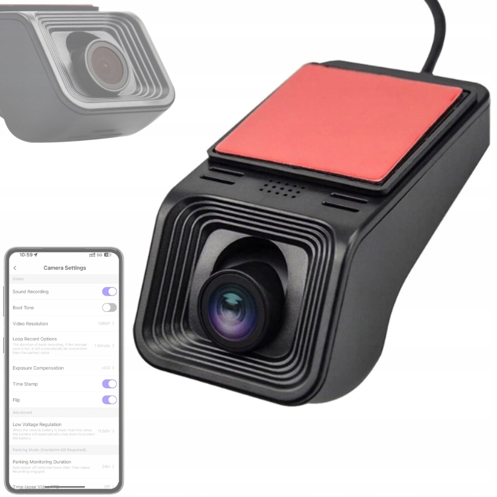 64GB Záznamník Jízdy Android Měření Rychlosti Kolize 1080p