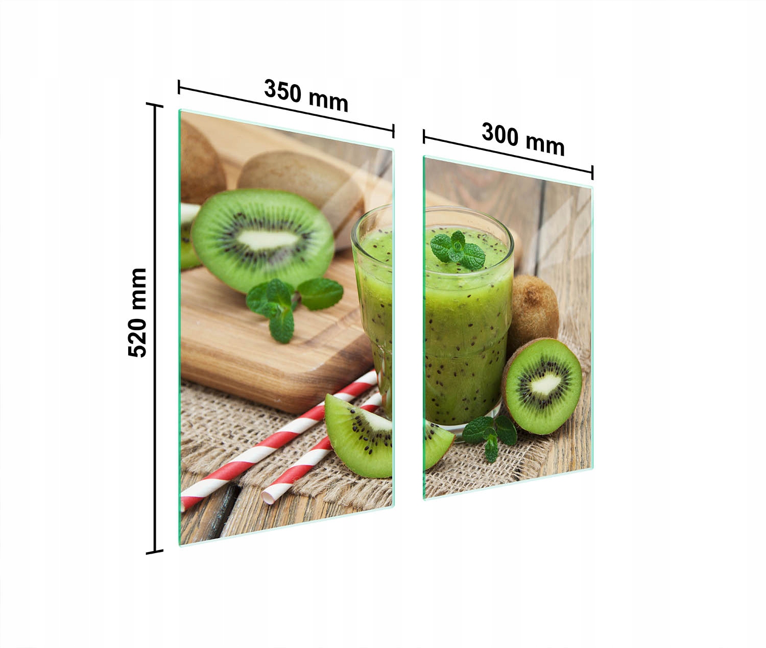 Skleněná Ochranná Deska Do Kuchyně 65x52 Kiwi