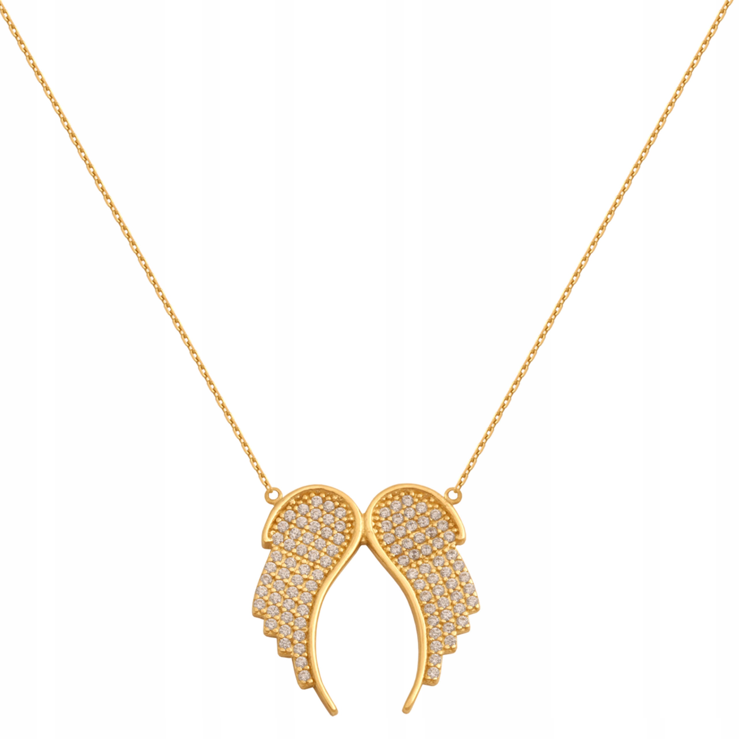 Zlatý náhrdelník 585 Křídla Se Zirkony 3,60g dámský elegantní vzor 14k