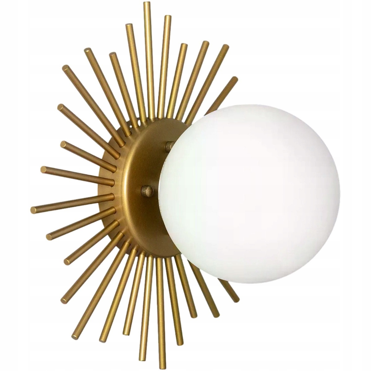 Nástenná ozdobná lampa zlatá sklenená biela guľa slnko do spálne Abruzzo