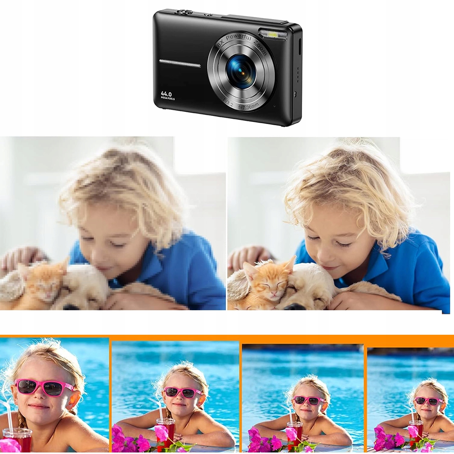 1080P MINI CYFROWY APARAT HD DO UŻYTKU DOMOWEGO 44MP Model 3570800